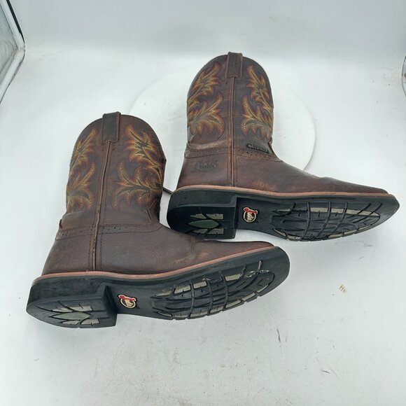 Justin Stampede Driller Men Size 9 D SE4689 Brown Leather Square Toe Work Boot - Picture 6 of 13